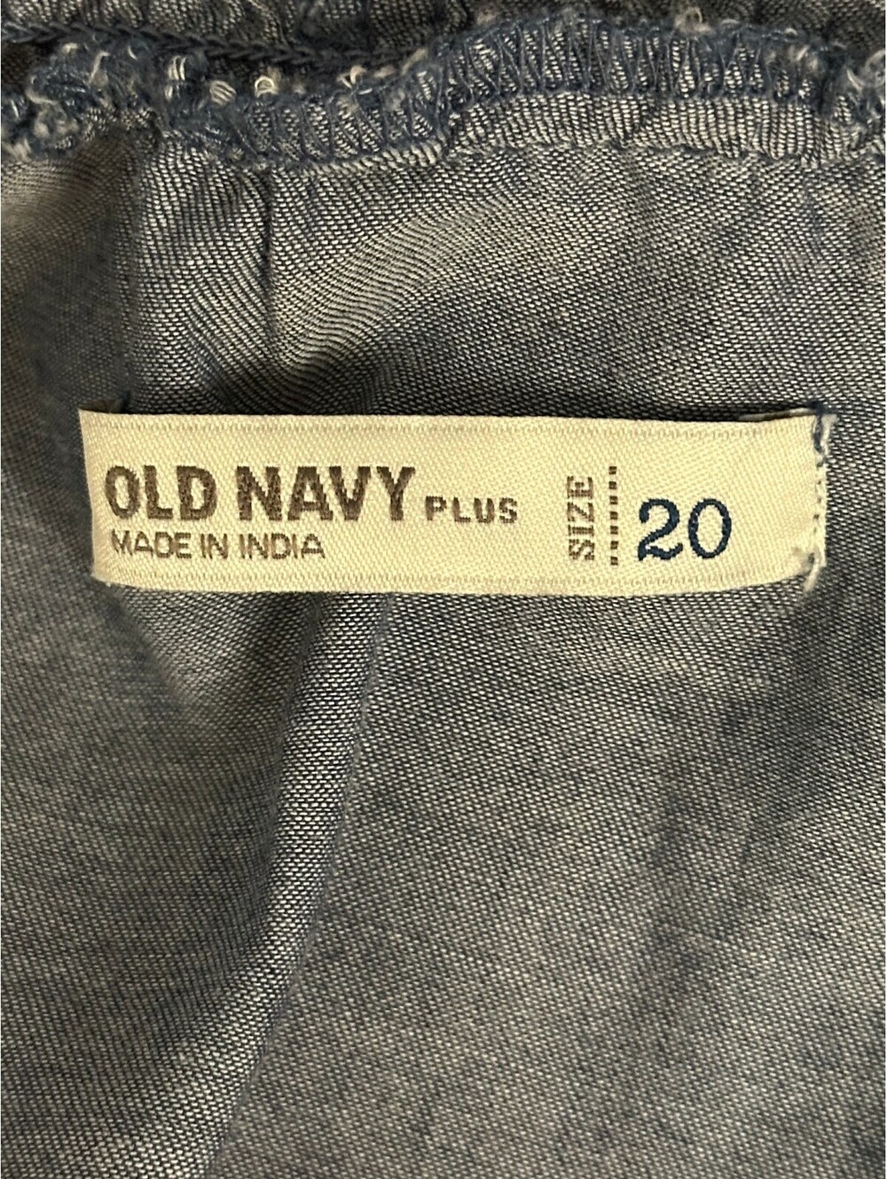 Old Navy chambray off-shoulder floral embroidered button-front tunic dress 20 - Picture 8 of 9